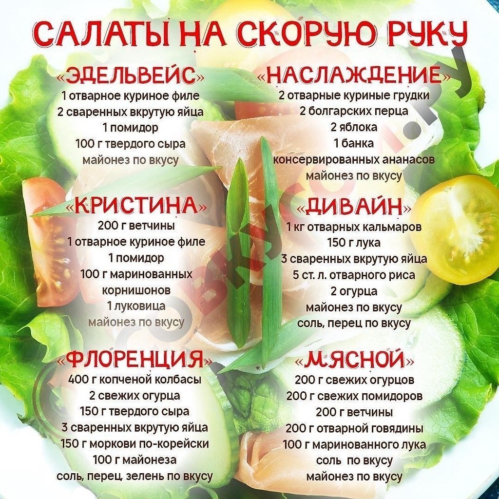 Подбор рецепта салата по имеющимся продуктам