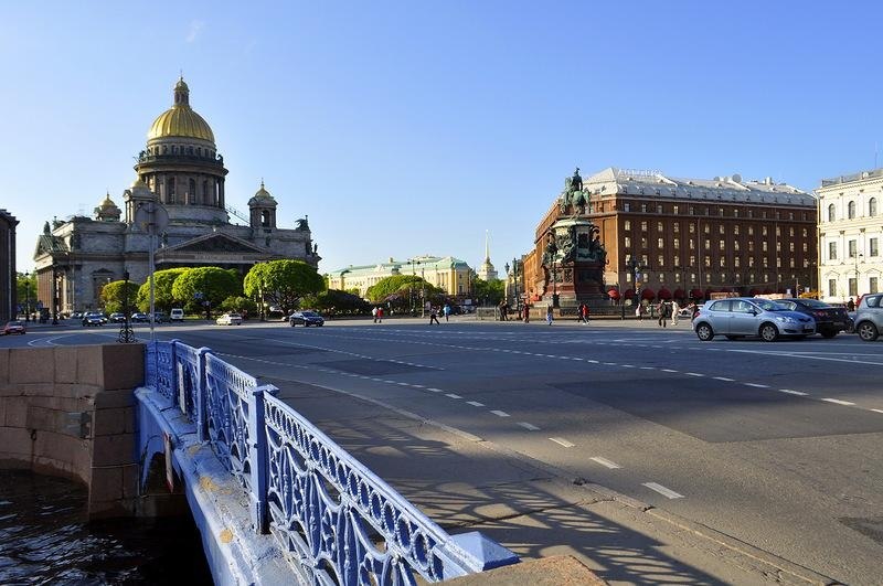 Фото синего моста в санкт петербурге