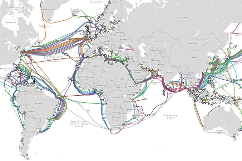 Карта магистралей интернета