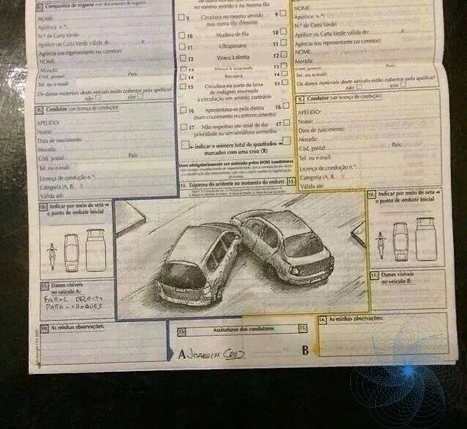 Схема в европротоколе как рисовать