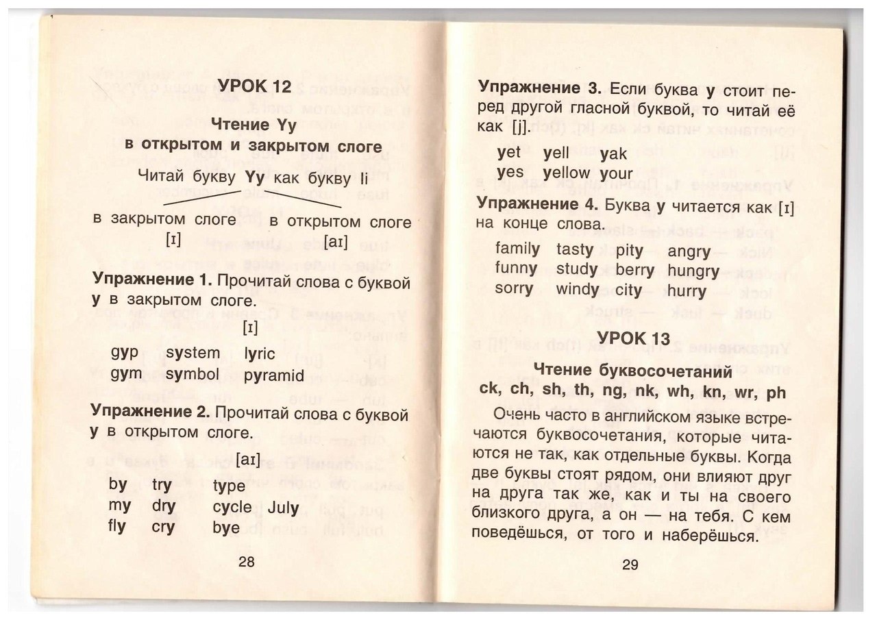 План урока по чтению английский язык