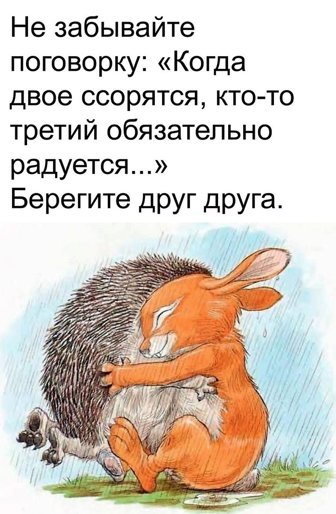 Заяц обнимает ежика картинки