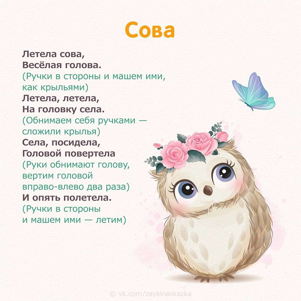 Пальчиковая гимнастика Сова