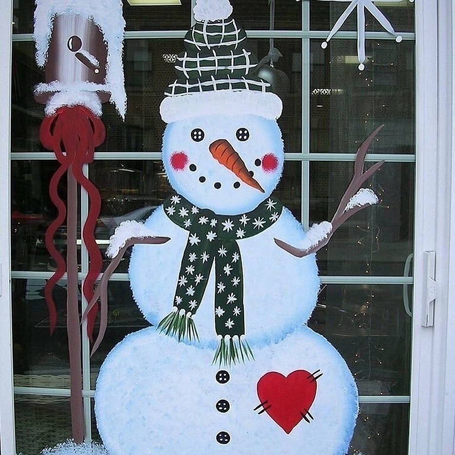 Снеговик на окно
