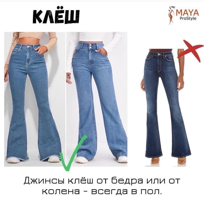 Какая длина должна быть у женских прямых джинсов