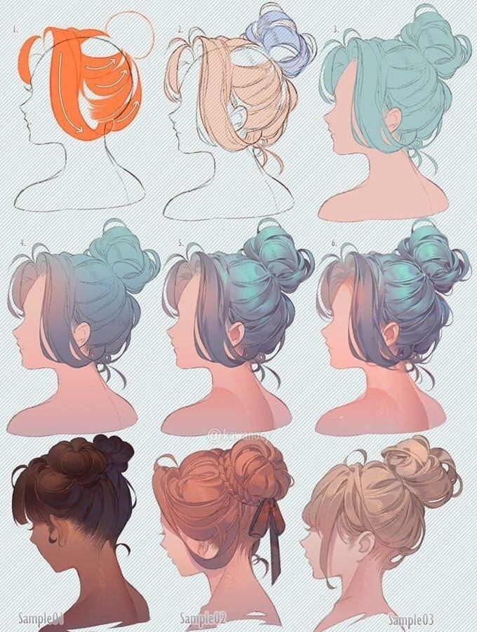 Прически рисунок референс