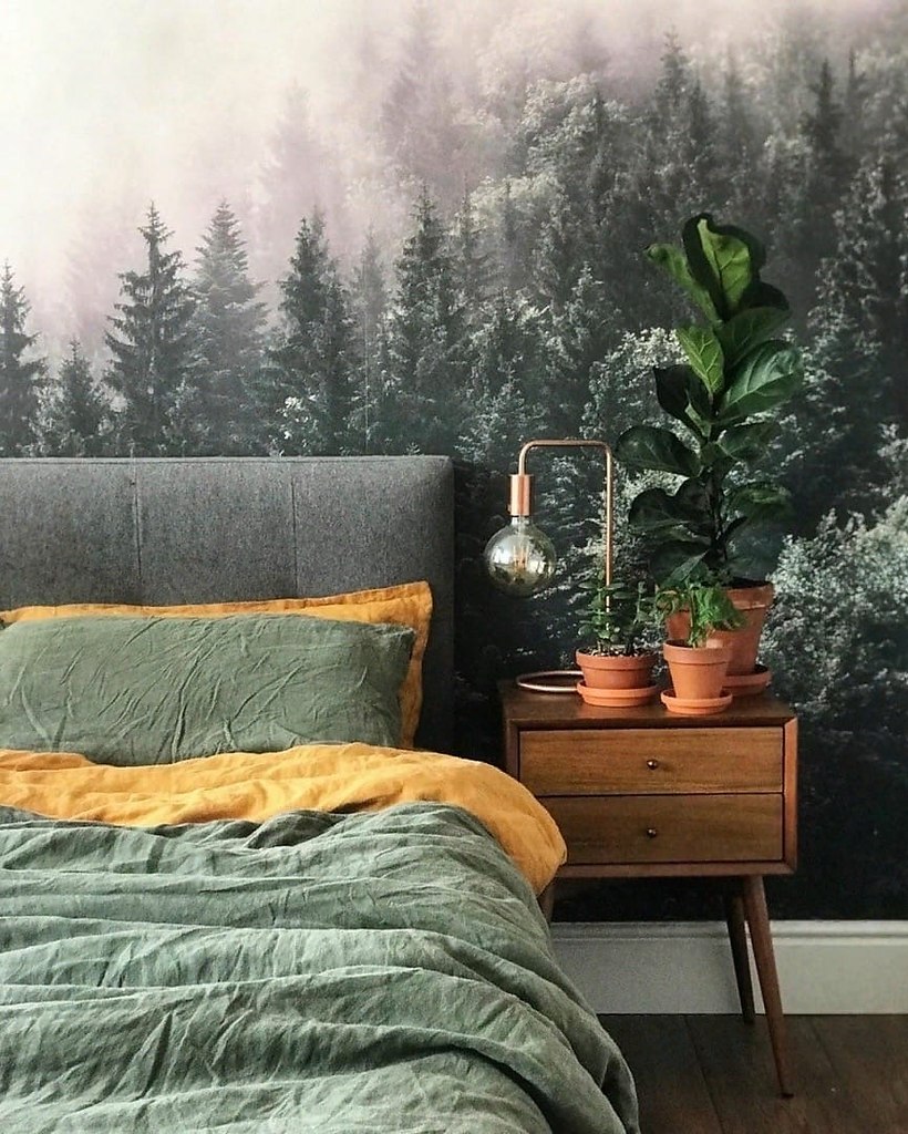 Спальня с лесом