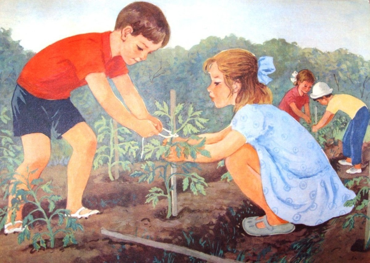 Кто любит трудиться тому есть чем. Труд в огороде. Люди труда. Сюжетные картины. Сюжетные картины для детей.