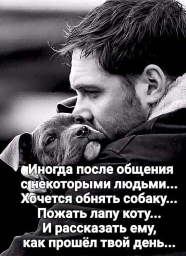 ....Я большего счастья в детстве не знал... Когда я плакал, а пёс лицо мне лизал