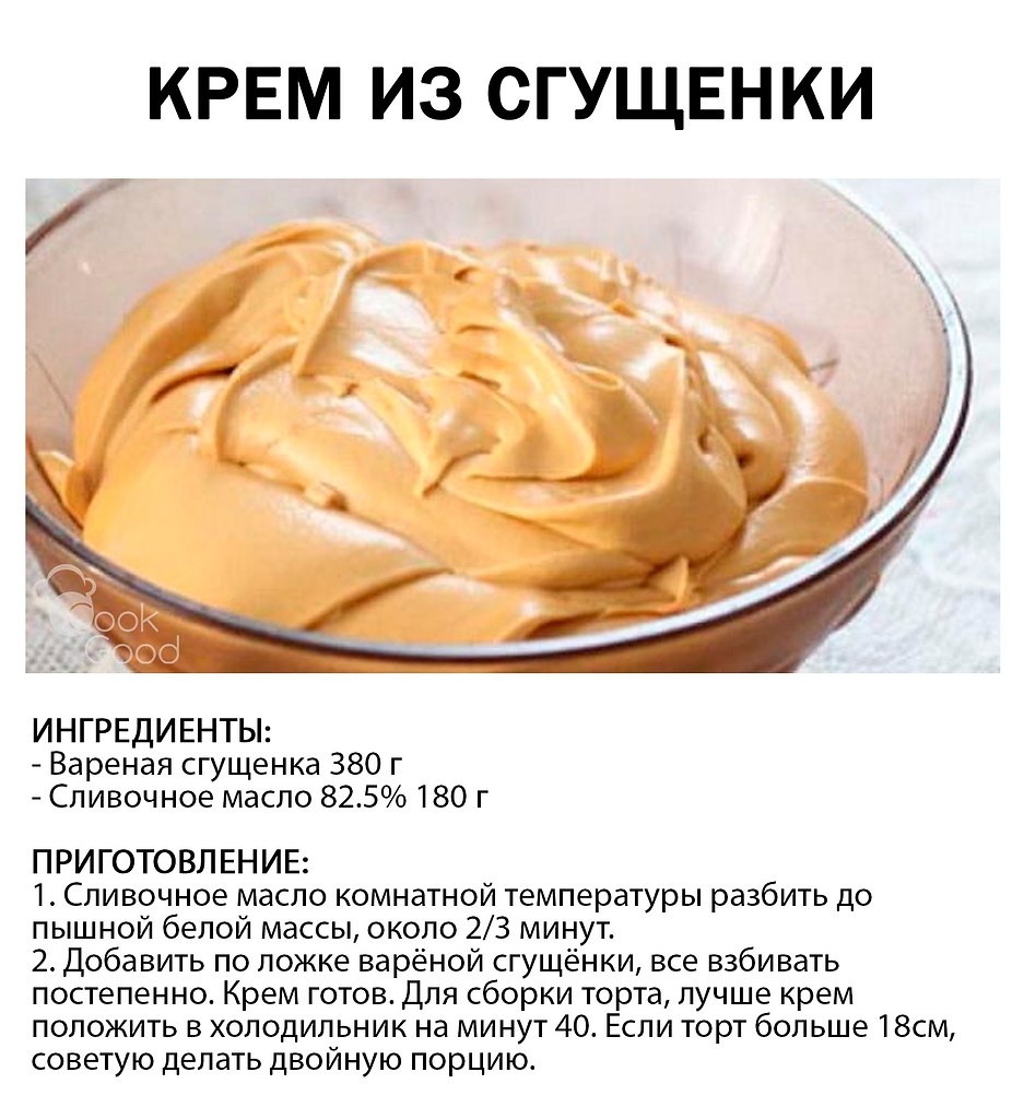 Крем со сгущенкой для торта в домашних условиях рецепт с фото пошагово с