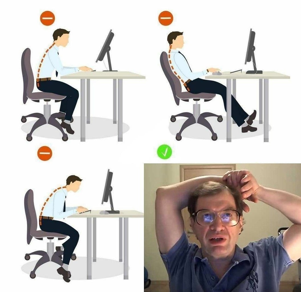 Неправильное сидение за компьютером
