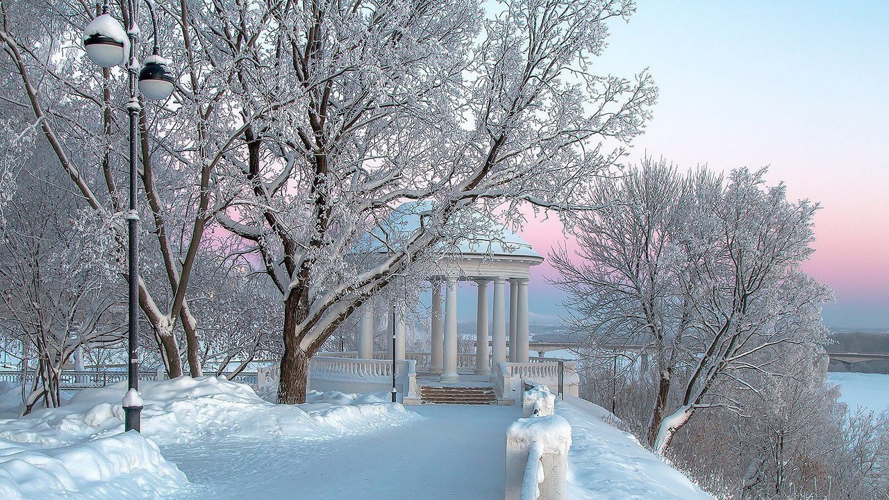 Александровский сад Киров Ротонда зимой