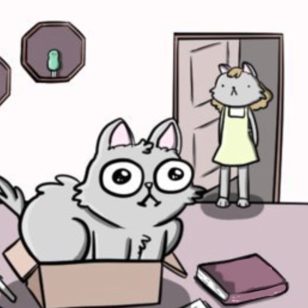 Комикс кот в коробке