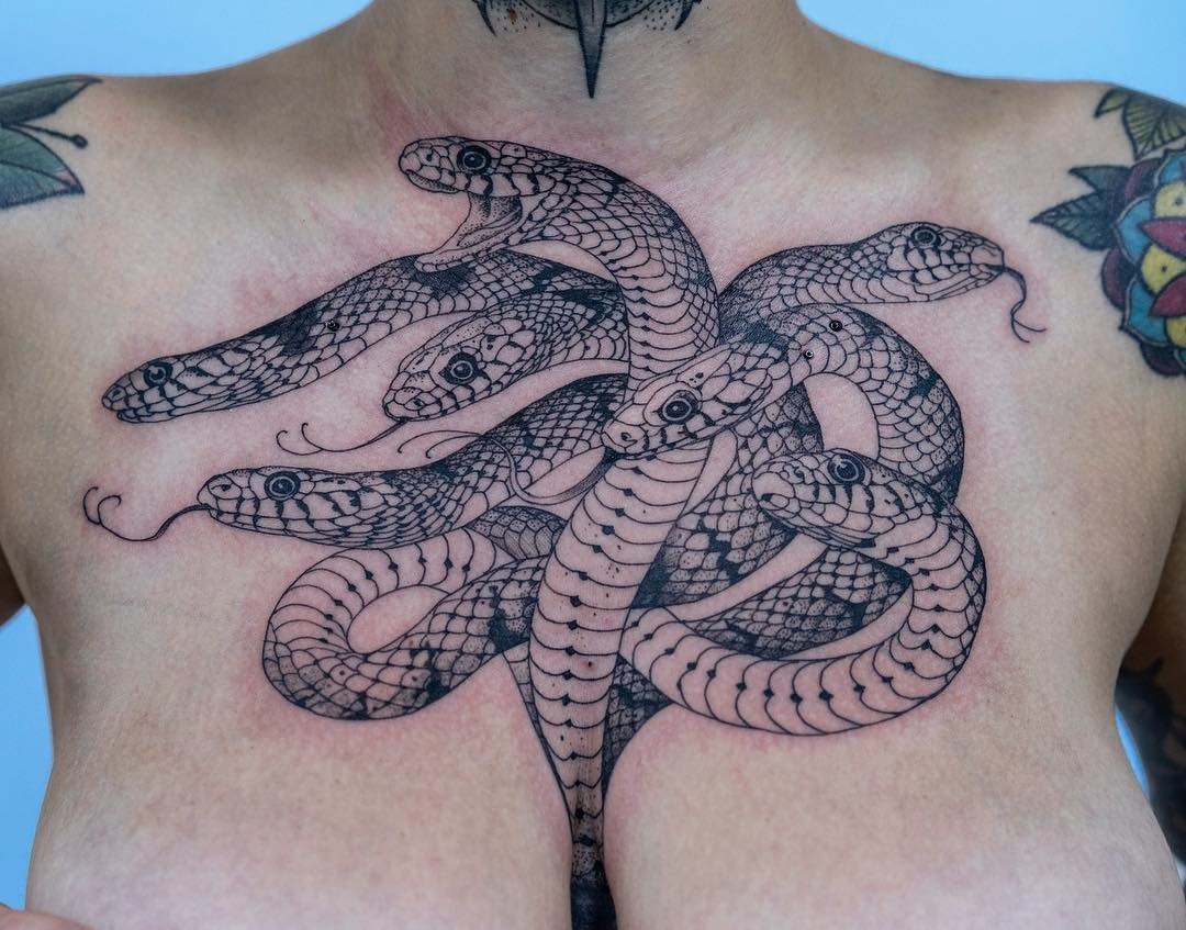 Сплетающиеся змеи тату