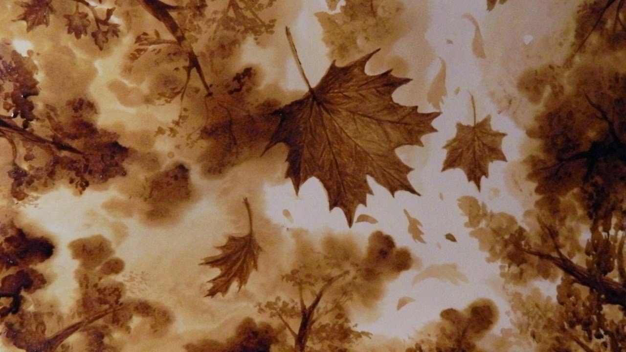 Осенний пейзаж гризайль