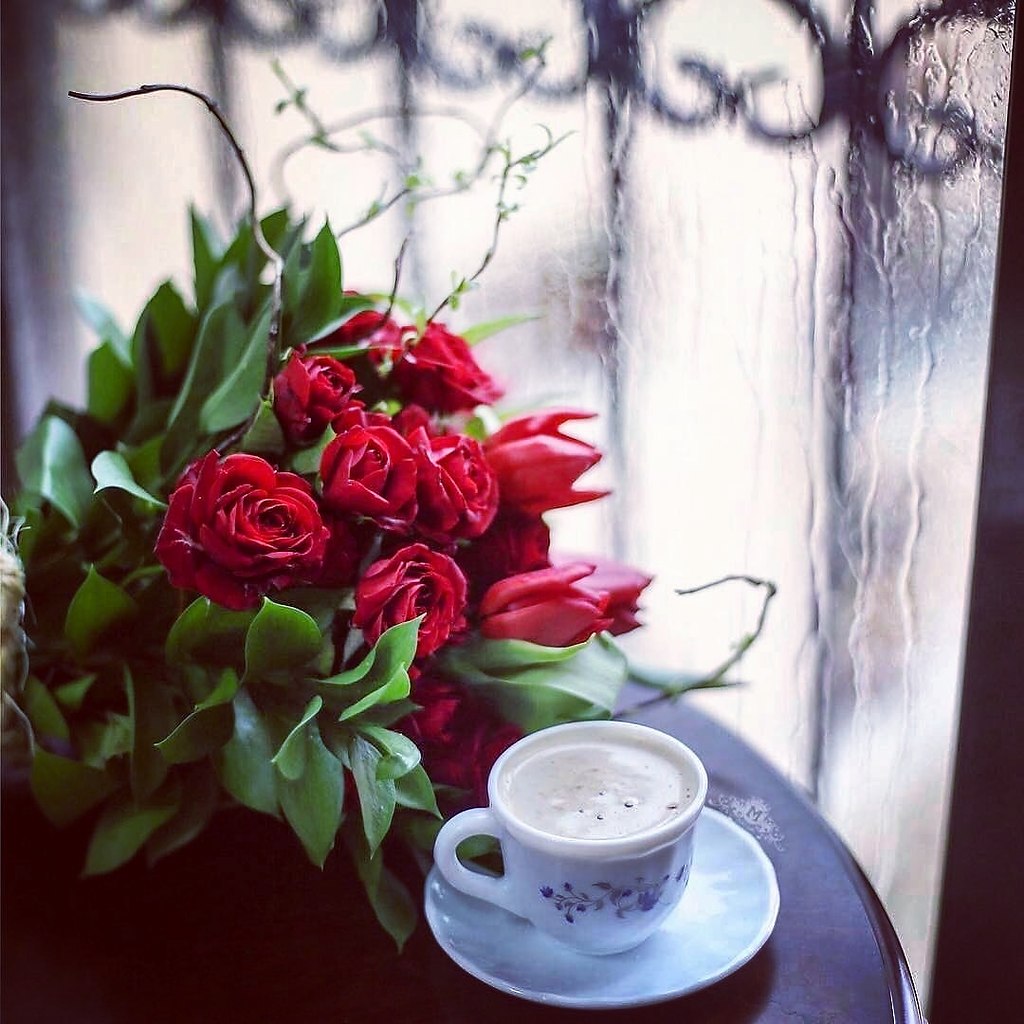 доброе утро любимая кофе цветы картинки