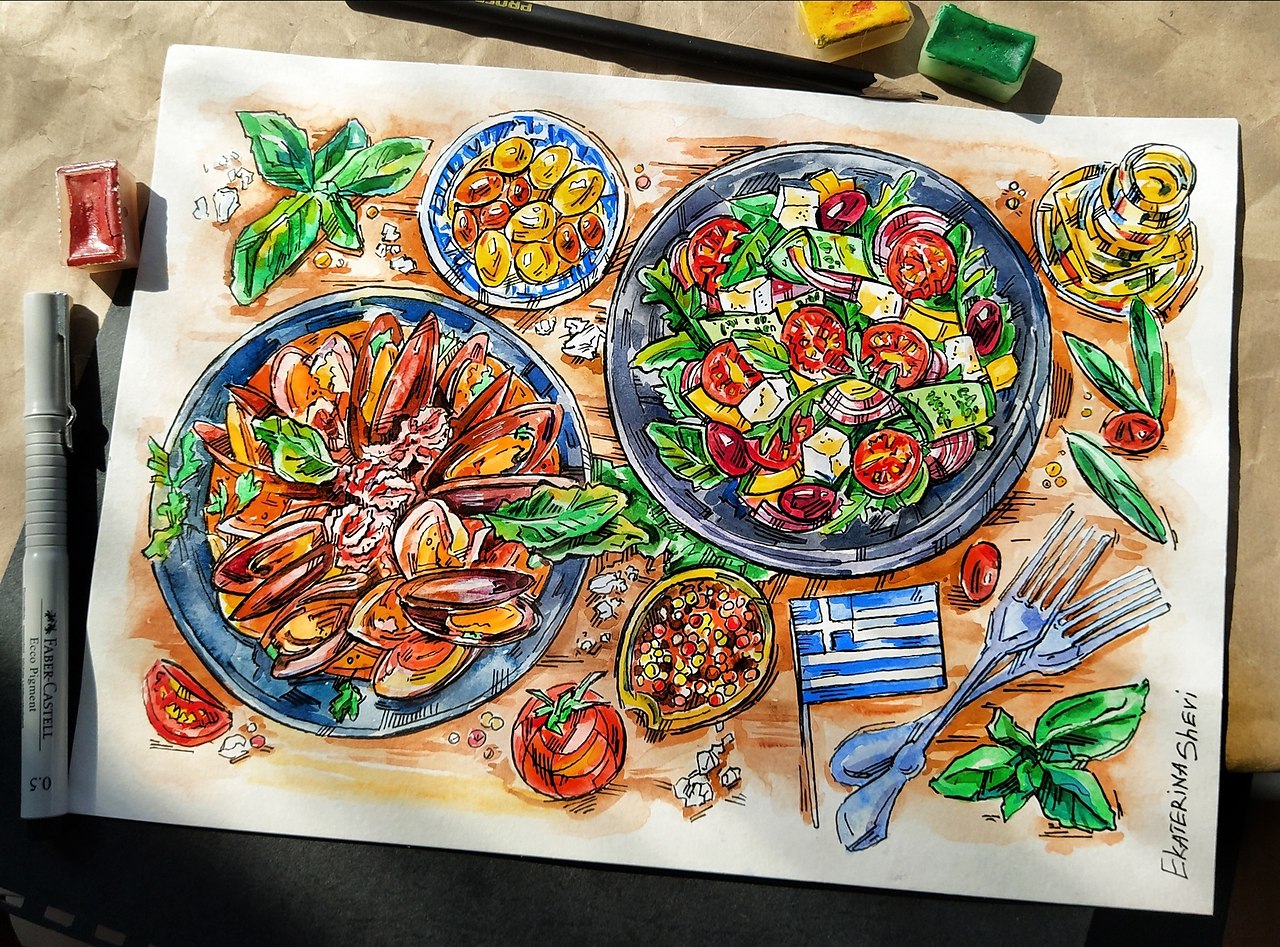 Рисунки про еду