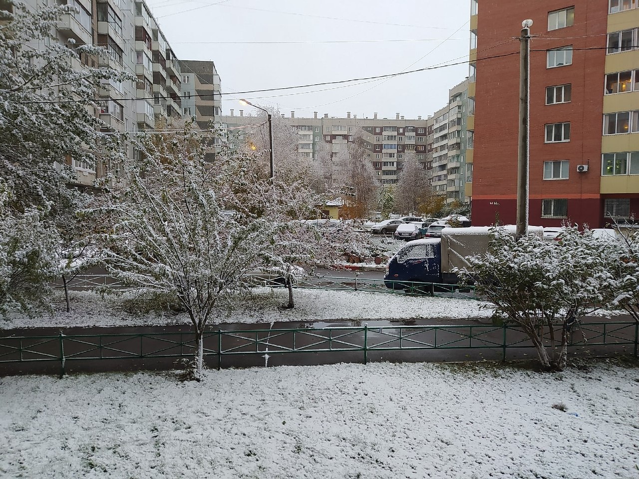 Первый снег в Красноярске