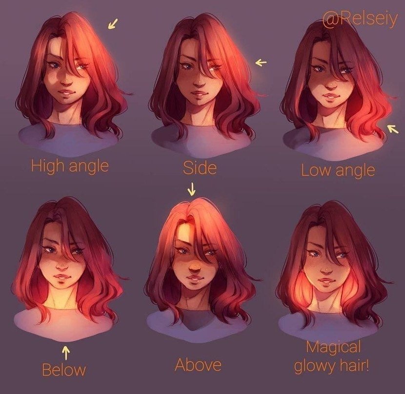 При разном освещении разный цвет волос