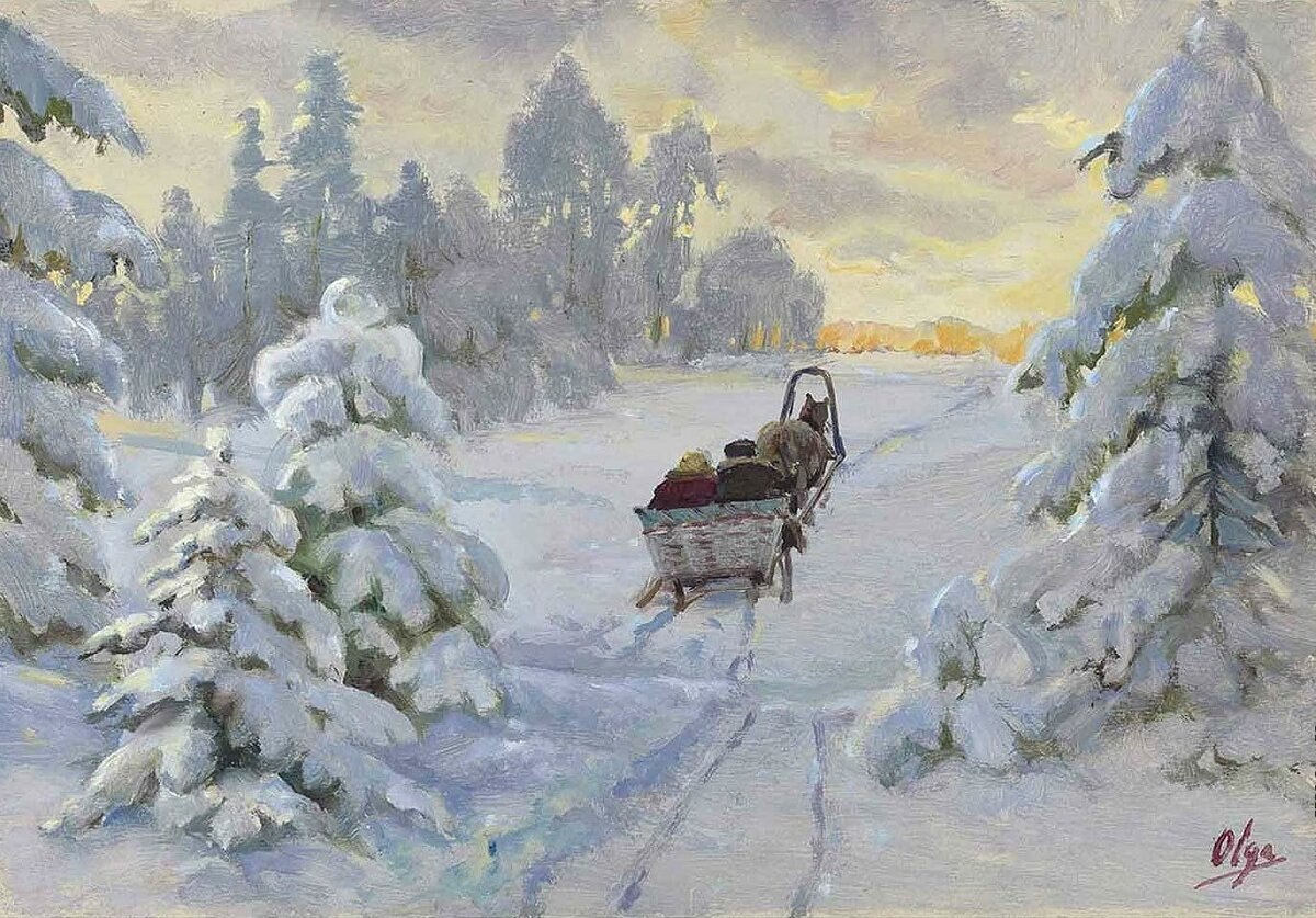 Зимние картины Великой княгини Ольги Александровны