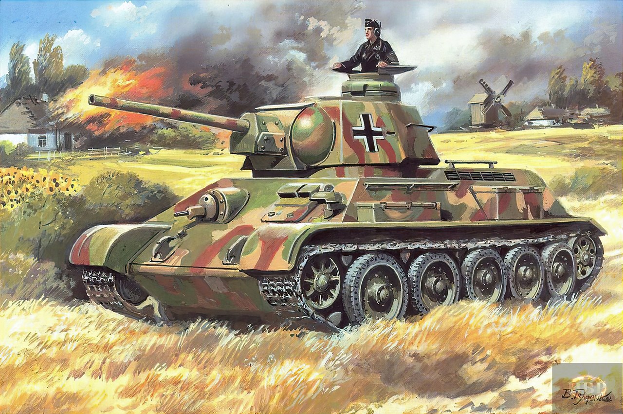 Soviet captured t-34/76 Tank with Resin Parts 1942 um, 1/72