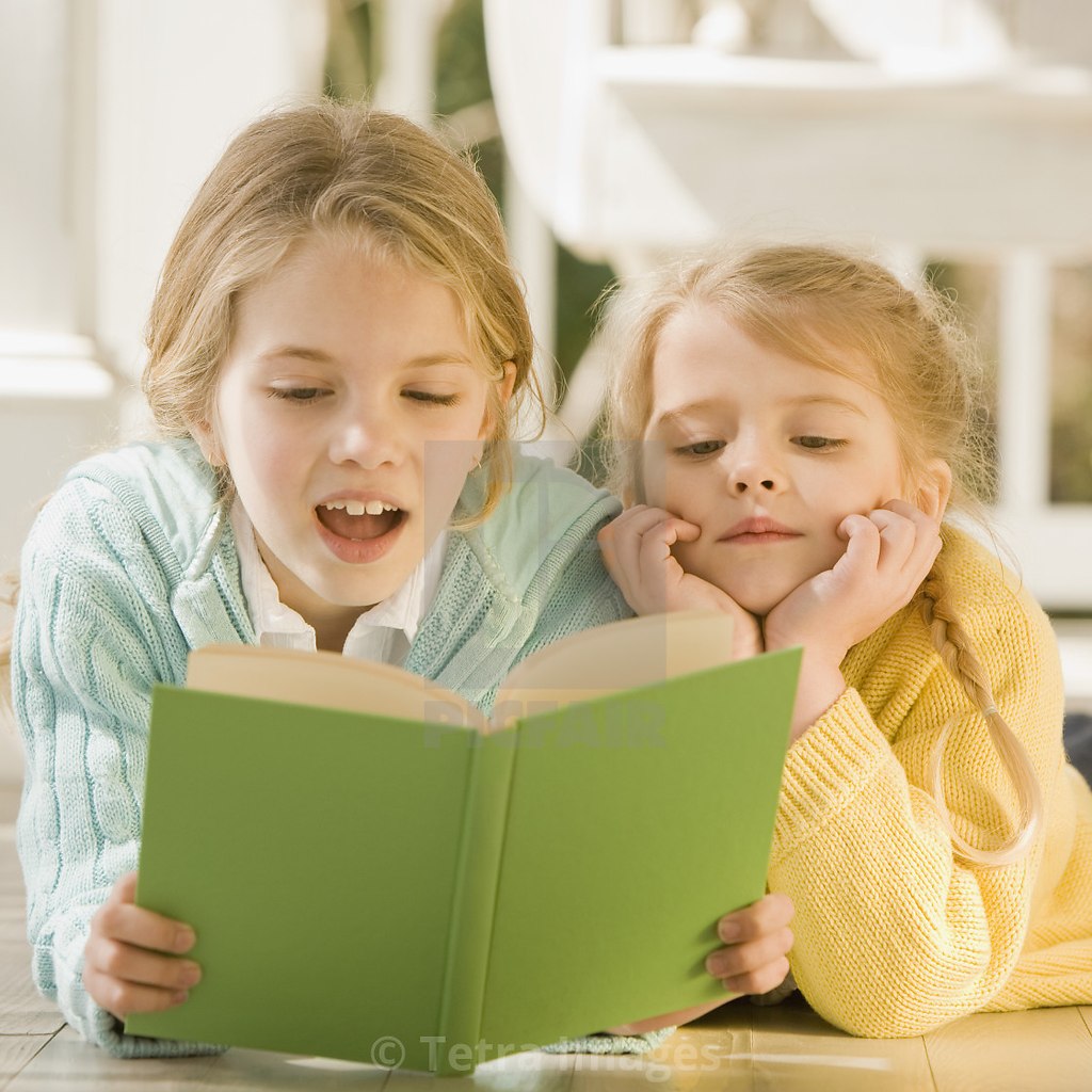 My sister read book. Max's sister is reading a book.