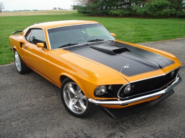 1969 Ford Mustang Fastback 351 Cobra Jet Grabber Orange - 4