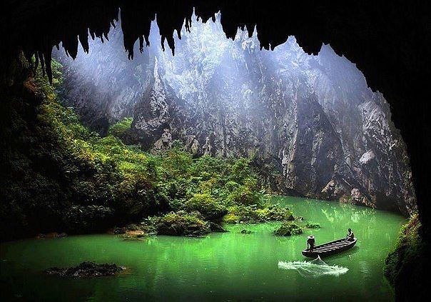   , . Lake in the cave, China.