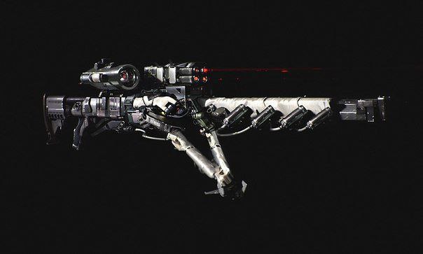   . Futuristic sniper rifle.