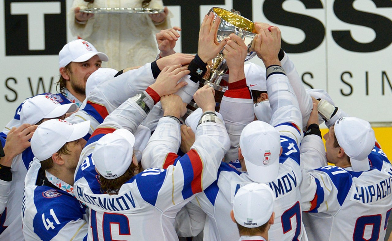 Чемпион хоккей чемпионат. Сборная России по хоккею с Кубком 2014.