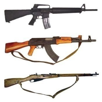 AK-47 vs M-16 vs Mосинка. М16 - Под лупой плавится приклад. АК47 - Под лупой можно рассмотреть до ...