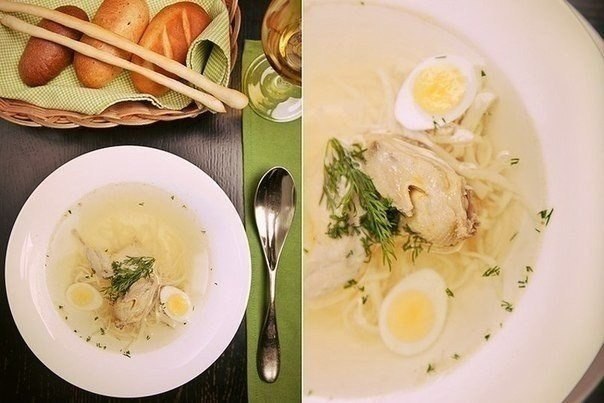 Куриный суп с лапшой без муки. 53 ккал / 100 гр Ингредиенты: - грудка куриная - яйцо - морковка - ...
