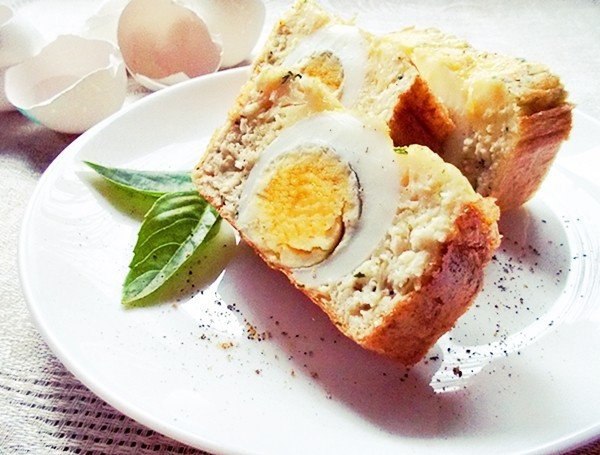 Запеченыи омлет с куриным мясом «Мишна». Ингредиенты: яйцо куриное - 10 шт. (крупные), отваренное ...