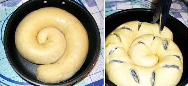 Королевский маковый пирог. Очень вкусно и красиво! Ингредиенты: 600 г муки (100 + 500 г) дрожжи – ... - 5