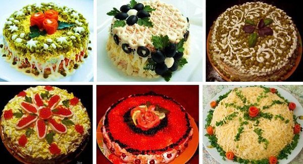 ПОДБОРКА ВКУСНЫХ САЛАТИКОВ.1. Салат "Русский".Салат слоями. Каждый слой (натереть на ...