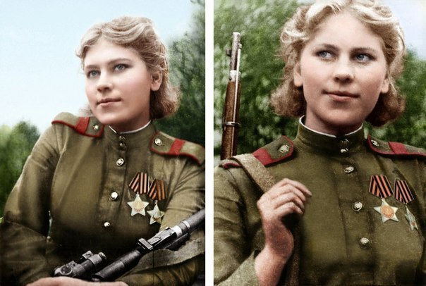 Роза Шанина - советский снайпер. На её счету записано 59 подтверждённых уничтоженных солдат и ...