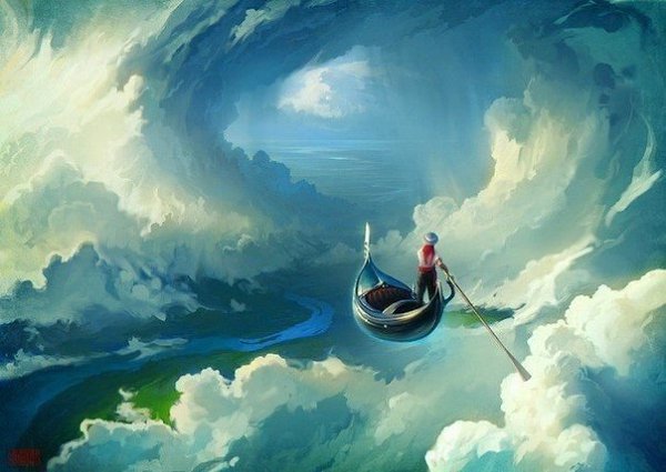 Небо, море, облака: сюрреалистические рисунки российского художника Артема Чебохи - 3