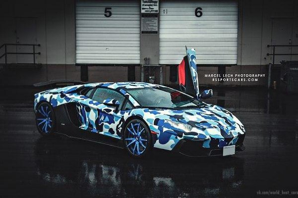 Bape Lamborghini Aventador. Bape Camo Liberty Walk kit Forgiato wheels Innotech exhaust - 3