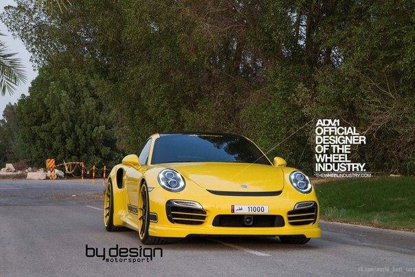 Yellow Porsche 911 Turbo S (991) by ByDesign Motorsport. - 3