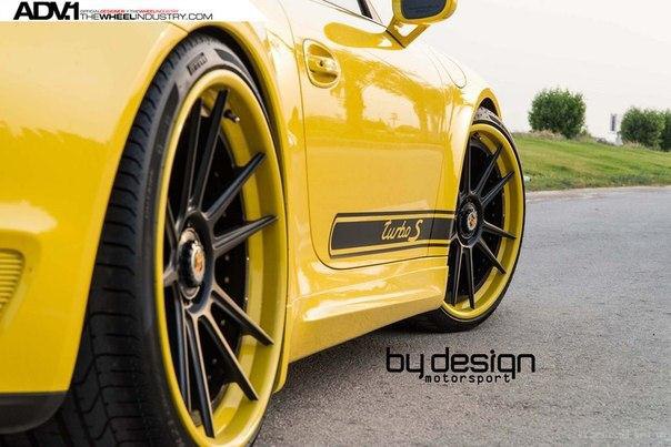 Yellow Porsche 911 Turbo S (991) by ByDesign Motorsport. - 7