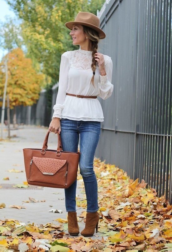 Образ 7. Brown outfit. Pretty with detail look.