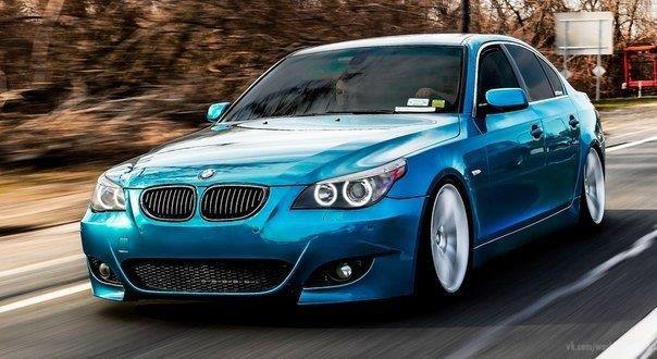 BMW 5 Series (E60) in Atlantis Blue.