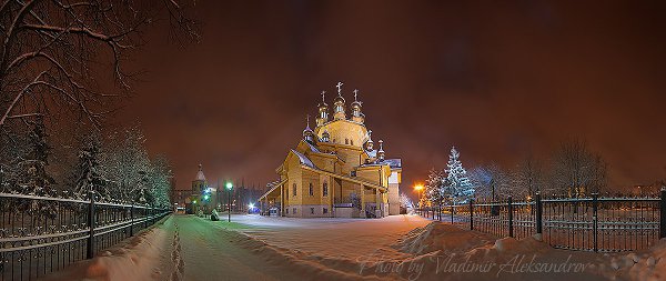 Храм Веры, Надежды и Любви в Рождественскую ночь. Белгород