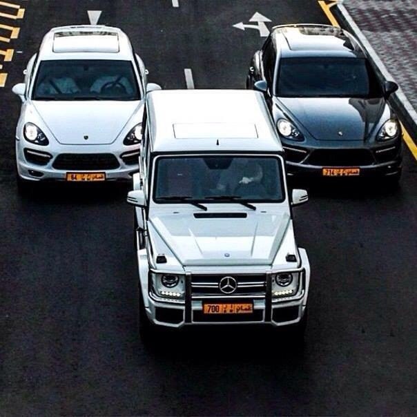 Porsche and Mercedes