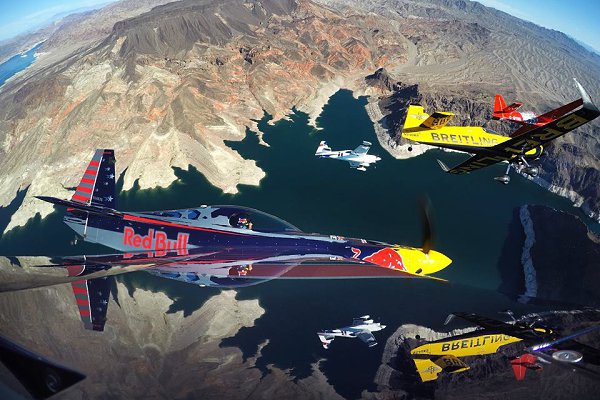 Kirby Chambliss tearing up the sky during the Vegas stop of the Red Bull Air Race.! ...