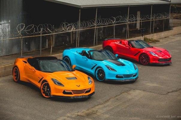 Widebody C7 Chevrolet Corvette Trio Looks Poisonously Sexy. - 3