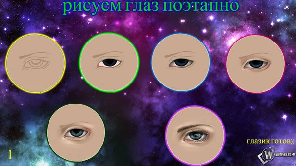 Глаз. Если для вас трудно, я объясню принцип рисования. Нучнём с зарисовки контура. Для это го ...