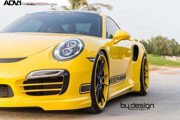 Yellow Porsche 911 Turbo S (991) by ByDesign Motorsport. - 2