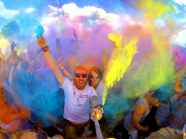 Jake Oakley and the Mrs. take a colorful family self portrait. ! ...