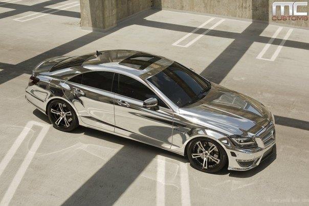 Chrome Mercedes-Benz CLS63 AMG On Savini Wheels.